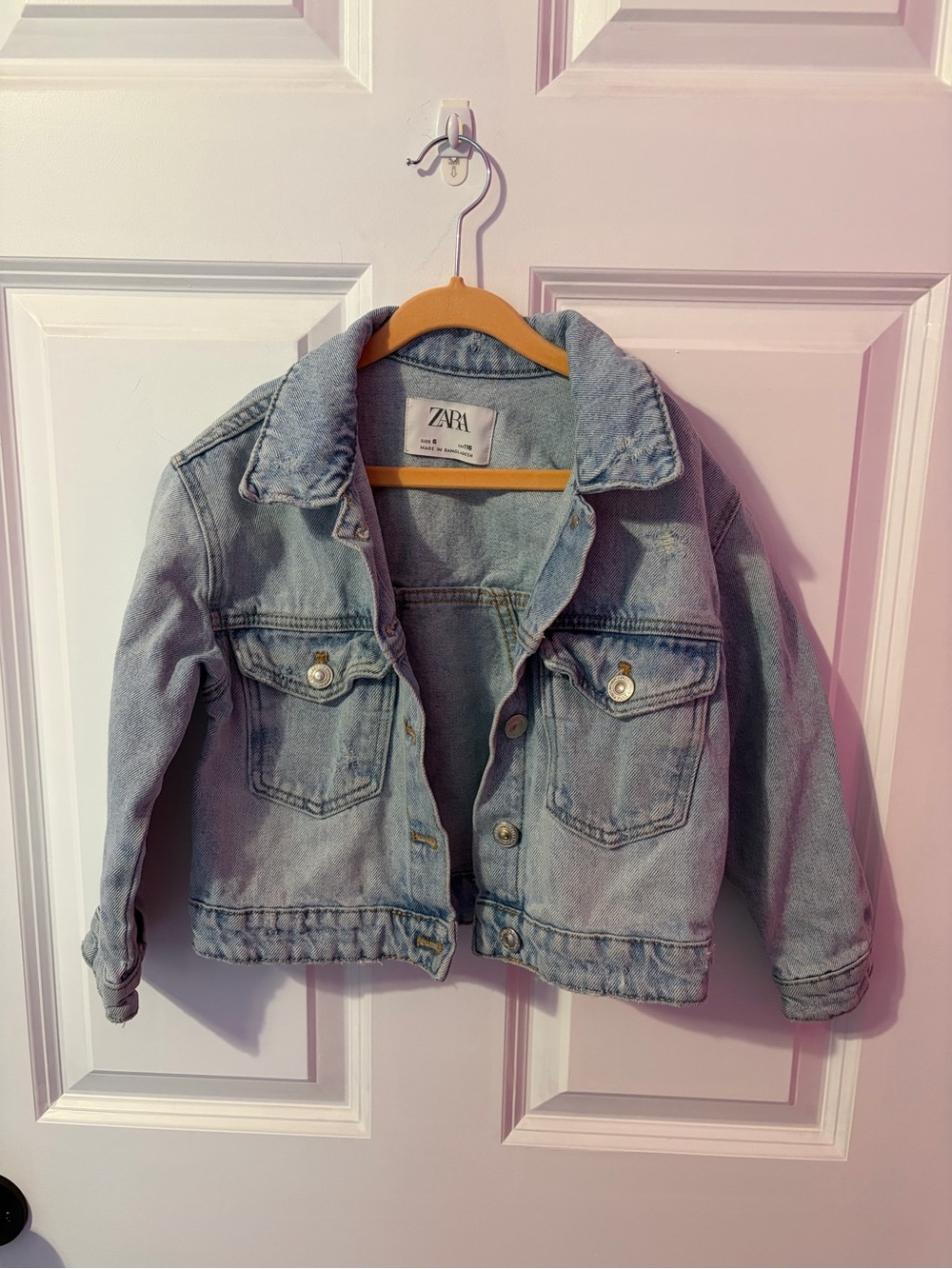 ZARA Light Denim Jean Jacket for Kids - Pale Blue Wash